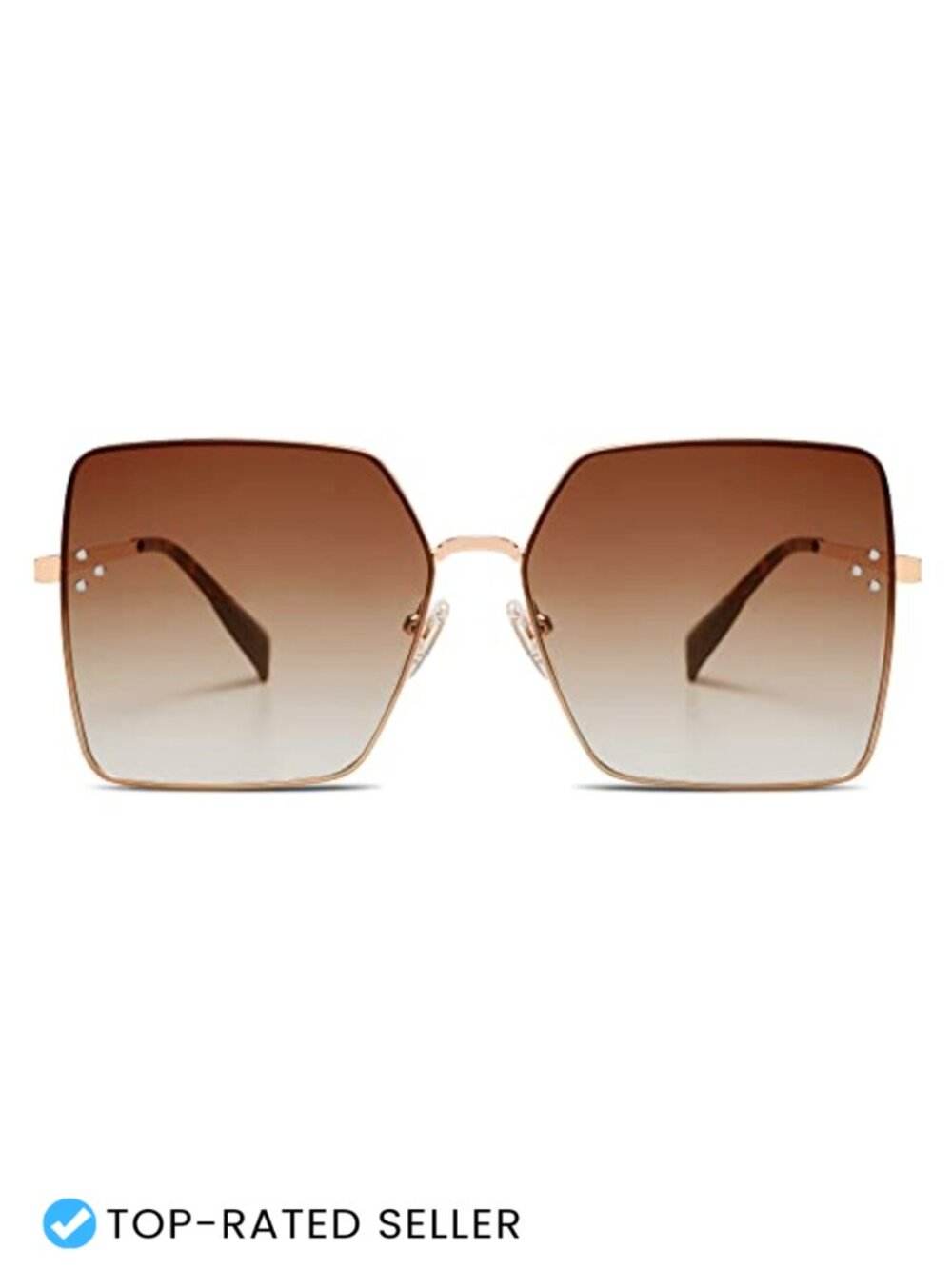 Large Square Sunglasses UV400 Metal Frame Shield Shades